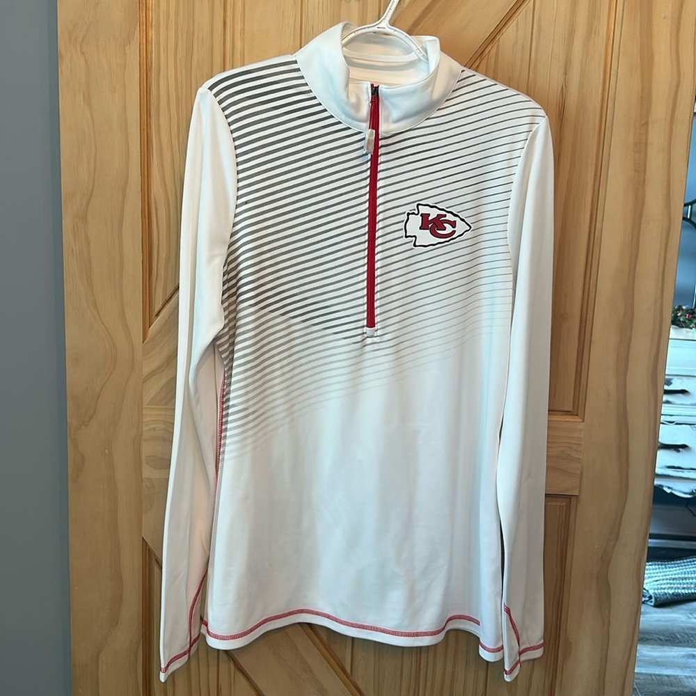 NWT KC Chiefs Quarter Zip Pullover
